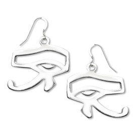 Better Jewelry Eye of Horus .925 Sterling Silver Dangle Earrings for Women, Egyptian Eye of Ra Earrings, Protection Jewelry, Ideal for Cleopatra Costume