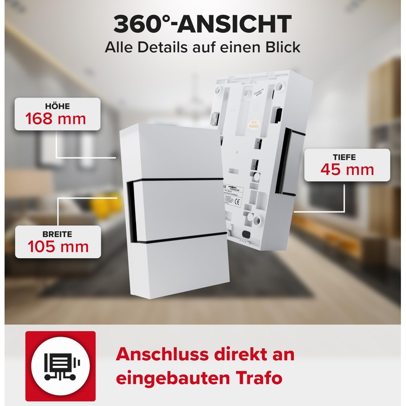 Heidemann Two-tone bell Ibis 230 V (receiver, volume 82 dB,