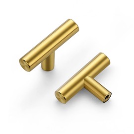 Ravinte 2'' Cabinet Handles Stainless Steel Brushed Brass Kitchen Cabinet Hardware Handles of Kitchen Cupboard Handles 10 Pack