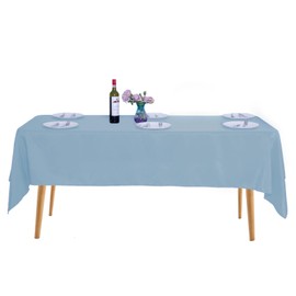 Ascoza 2pack 60x102 Inch Blue Mist Rectangular Tablecloth 6 Feet Table Cloth in Polyester Fabric for Wedding/Banquet/Restaurant/Parties