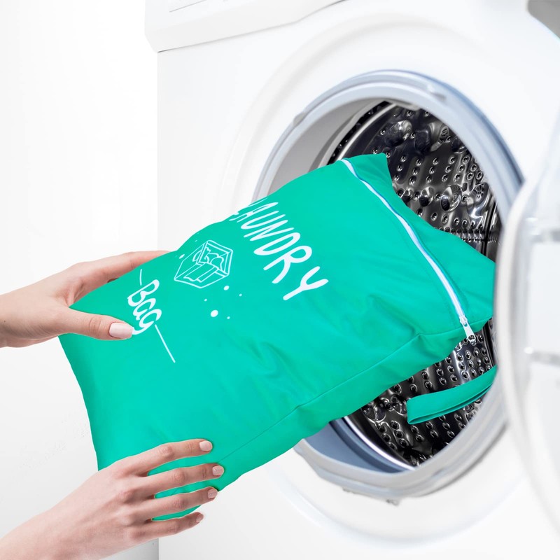 2 Pcs Large Travel Laundry Bags - Waterproof Wet/Dry, Washable,