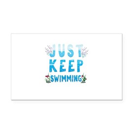 CafePress Just Keep Swimming Coral Reef Rectangle Car Bumper Magnet