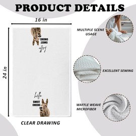 Buildinest Funny Donkey Bathroom Decor Hand Towels, Farmhouse Bathroom Decor Towel, Western Home Decoration Hello Sweet Cheeks Farmhouse Decorative Donkey Hand Towels, Set of 1 -A03