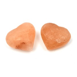 Windfulogo 2 Pcs Heart Shape Himalayan Salt Massage Stones Hot Massage Cold Massage Stones Set Warm Rocks Kit for Facial &Body SPA