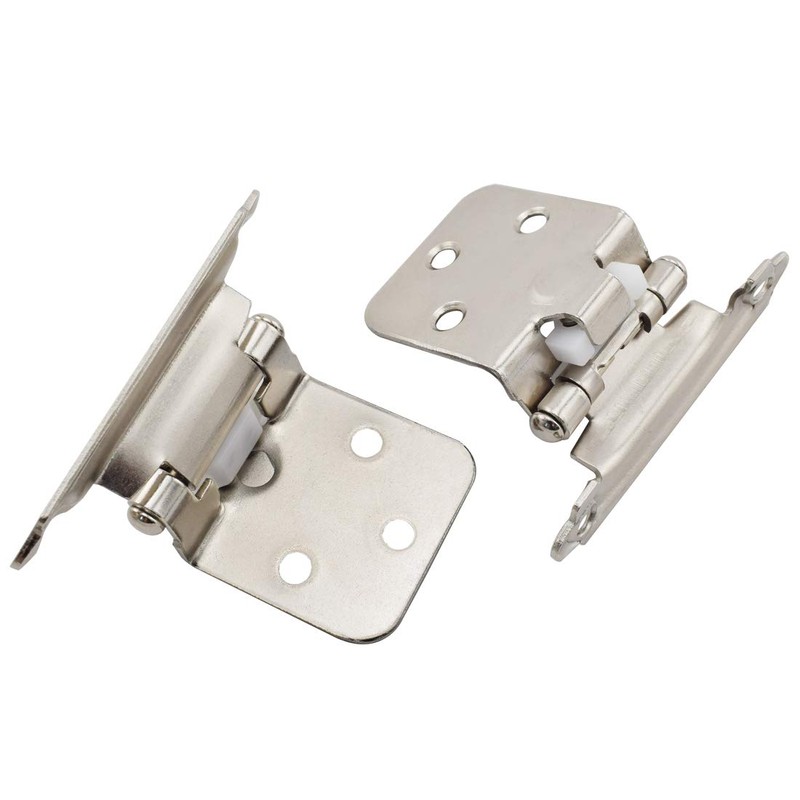 SDTC Tech 4-Pack Overlay Cabinet Door Hinges Nickel Plated Self-Closing