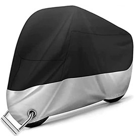Biula, Funda para Moto, con Protección UV, Negro/Plata, XL