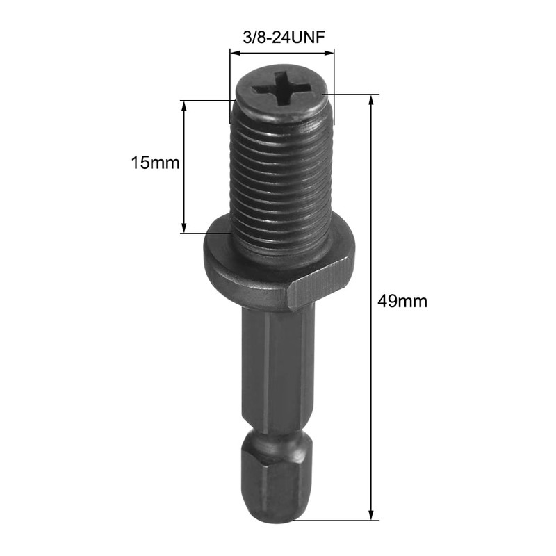 sourcing map 3/8"-24UNF Drill Chuck Adapter, Keyless Drill Chuck Adapter
