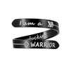 Opening Black I am a WARRIOR ring Stainless Steel Adjustable