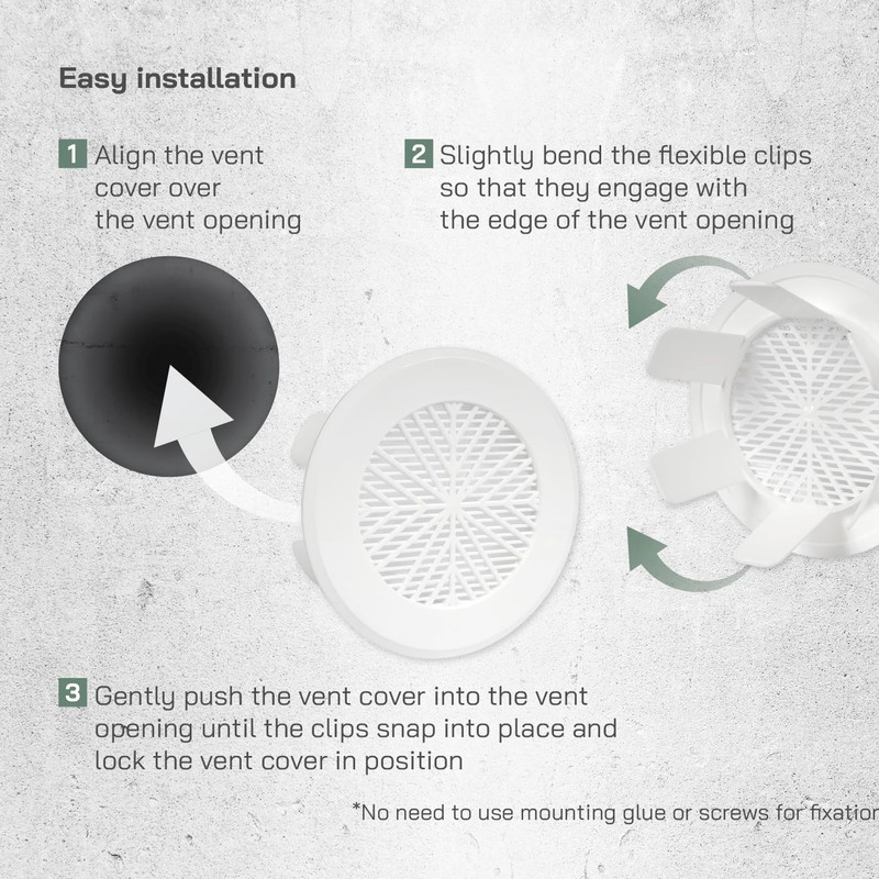 Vent Systems 78mm to 98mm Pack of 2 - White
