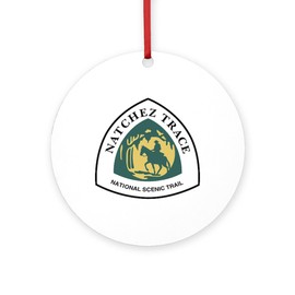 CafePress Natchez Trace National Trail, Missi Round 4" MDF Holiday Ornament