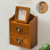 QoTang Floating Nightstand Shelf with Drawer Rustic Wood Floating Wall
