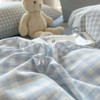 Nayoroom Gingham Duvet Cover Queen Size Blue White Plaid Checkered