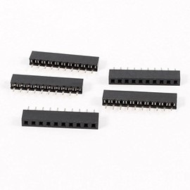 Sourcingmap 5pcs Straight Single Row 2mm Pitch 10 Pins Connector Female Header