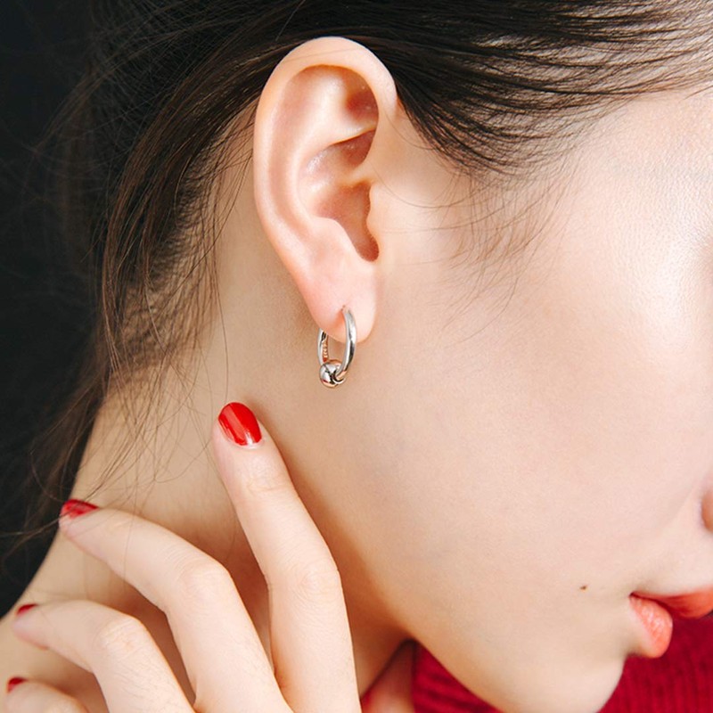 Set of 4 Pairs, 8 Earrings, Men's, Women's, Hoop Ring,