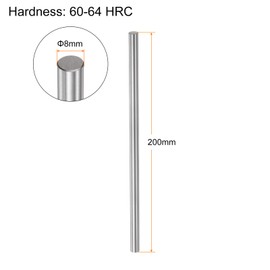 sourcing map Linear Motion Rod Guide 8 mm x 200 mm Steel Chrome-Plated Smooth Hardened Precision Linear Shaft Linear Guide for 3D Printer DIY Tools Pack of 2