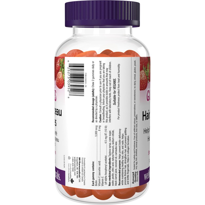 Webber Naturals Hair Skin Nails Gummy, 140 Gummies, Supports Healthy