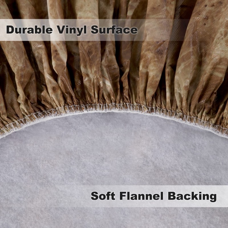 LUSHVIDA Round Vinyl Waterproof Table Cover, Fits Up to 45''-56'',