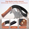 SUNSDEW Leather Paddle with Anti-Slip Wooden Handle, Riding Crop for