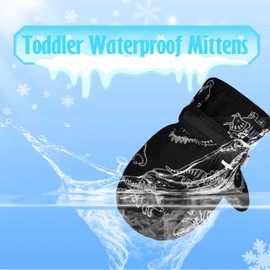 YMYDYFC Toddler Mittens Toddler Snow Gloves Baby Boys Girls Mittens Baby Winter Warm Gloves 1t 2t 3t 4t Black Dinosaur & Peacock Blue Dinosaur M(2-4 Years)