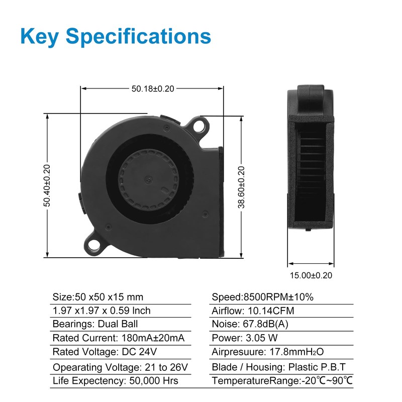 5015 24Vp1 Fan Dual Ball Bearing Cooling Blower Fan for