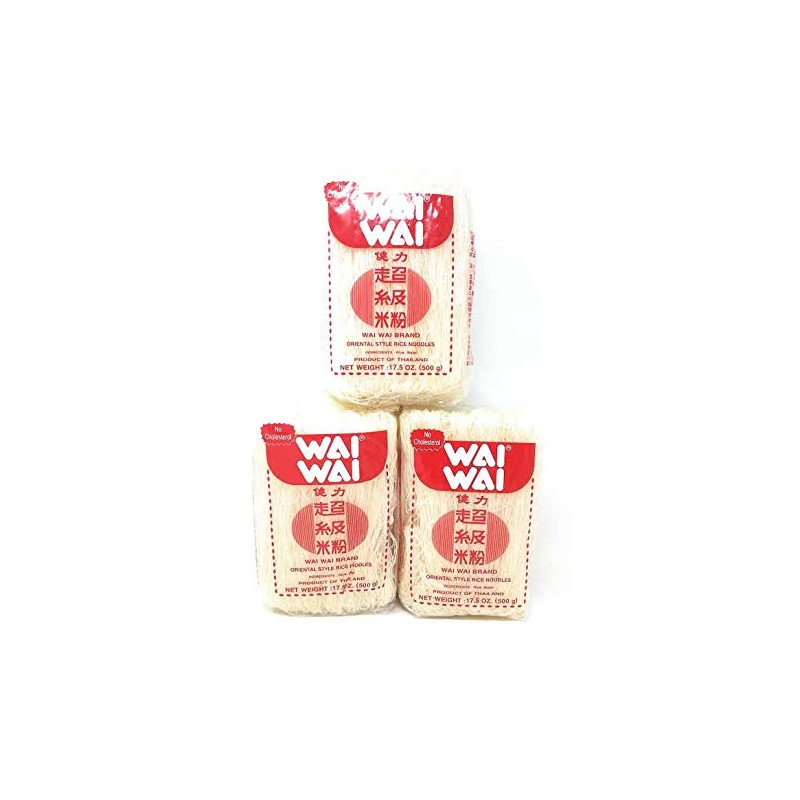 Wai Wai Oriental Style Rice Noodles 500g, 3 Pack