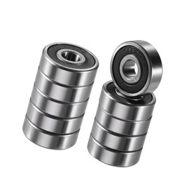 Hihaha 12x37x12mm 6301-2RS Deep Groove Ball Bearings Silver Tone - 10 Pcs Durable Material