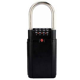 My Vision MV-KEYBOX2-BK 4 Digit Padlock Dial Key Box with Vinyl Protection (Black)