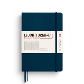 LEUCHTTURM1917 372190 Notebook Medium A5, Hardcover Writing Book, 251 Numbered Pages, Deep Sea, Lined