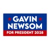 HOSALA (7.5x3.75in) Gavin Newsom for President 2028 Bumper Sticker, Funny US Political Car Decal, Gavin Newsom 2028 Democracy Truck Vehicle Decoration, Democrat Gift for Family, Friends