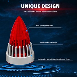 FATECIM 2 Pcs 3 1/4" Bullet Turn Signal Light Supersonic Replacement Red Lens Cover Screw-in Style for Harley Touring Road Glide Road King Electra Glide Heritage Softail Fatboy Softail Springer