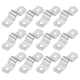PATIKIL 10mm Rigid Pipe Strap, 12 Pcs 304 Stainless Steel Conduit Clamp 2 Hole Thicken U Bracket Pipe Clamp Tube Strap for Pipe Cable Wire Fixing, (2/5")