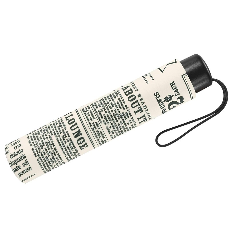 Newspaper Umbrella, Pocket umbrella hand opener, 95 cm, vintage