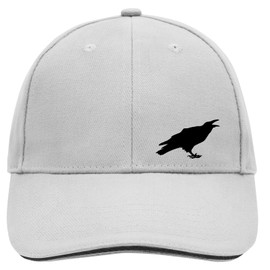 Huuraa Cap Hat Raven Silhouette Unisex Cap Size with Motif for All Crows Fans Gift Idea for Friends and Family, Dark grey/white