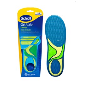 Scholl GelActiv Sport Gel Insoles for Men, Ideal for Trainers and Tennis, Superior Comfort and Support, GelWave Technology for Shock Absorption and Elasticity, Size L, UK 7-12.5