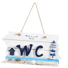 Vorcool WC door sign toilet sign wooden wall sign wall decoration (white black)