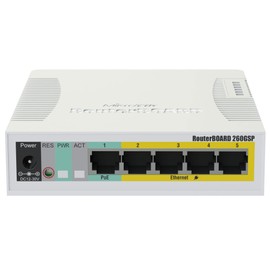 Mikrotik Routerboard 260gsp 5-port Gigabit Smart Switch With Sfp Cage, Swos, Plastic Case, Psu, Poe-out