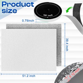REOPOPO 51 x 39” Attic Fan Cover, Attic Door Insulation Cover with with Sticky Self-Adhesive Hook and Loop Tape, Attic Cover, Whole House Fan Cover, Attic Ceiling Insulation Shutter Cover
