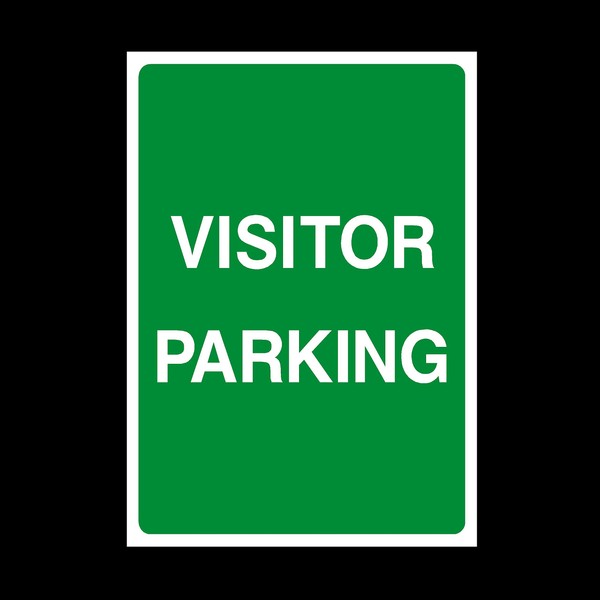 Visitor Parking Only Plastic Sign with double sided fixing tape