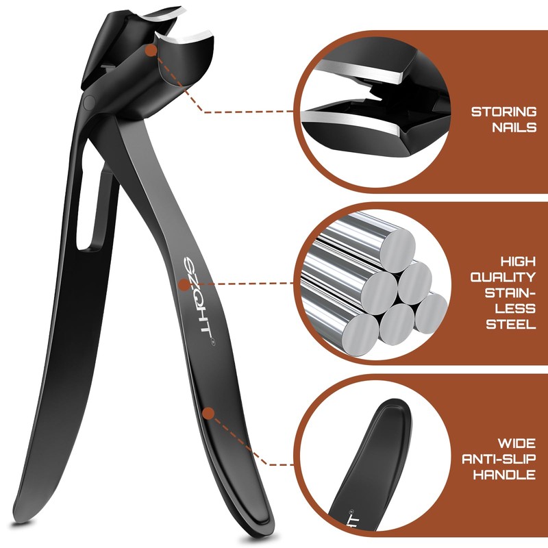 Toenail Clippers for Seniors Thick Toenails, Upgrade Angled Head Large