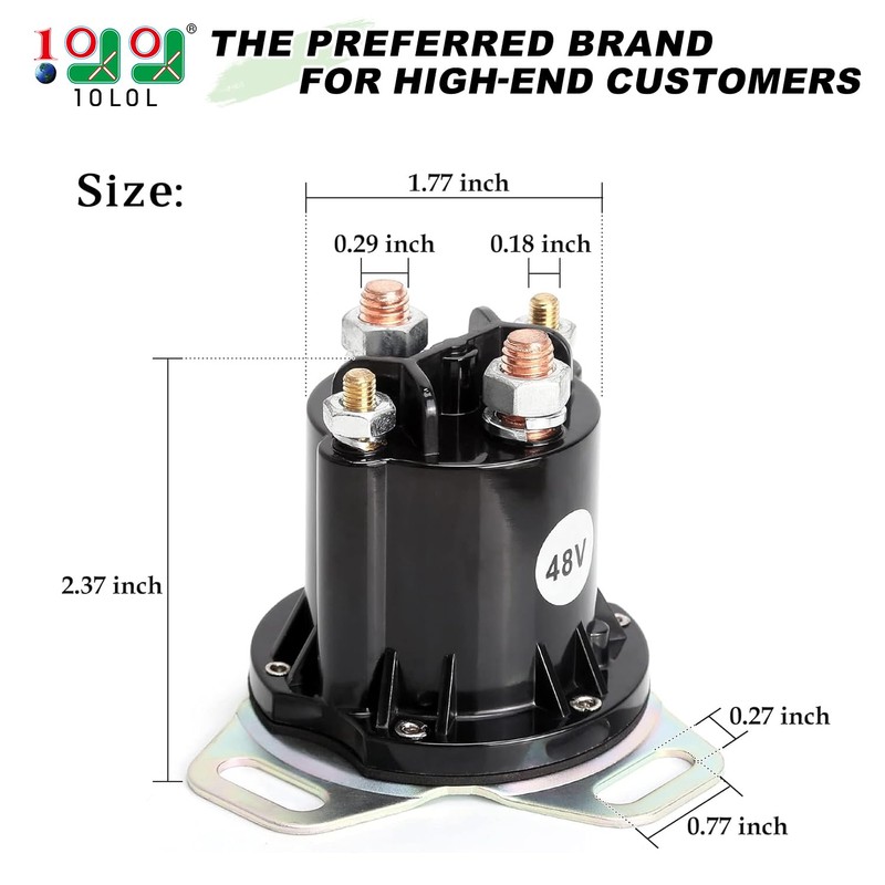 10L0L Golf Cart 48V Solenoid for EZGO RXV, 4 Terminal