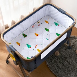 Baby Bassinet Mattress 33 x 19 inches- Firm Support and Comfort Premium Foam,Noiseless and Odorless,Hypoallergenic Small Crib Mattress, Fits Moses Basket, Dual Sided with Soft Breathable Fabric