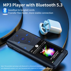 RUIZU 64GB MP3 Player with Bluetooth 5.3, Speaker, 2.4 inch Screen, Portable Music Player for Sport Running, FM Radio, Voice Recorder, Digital Audio Video Shuffle Playback, Support 128GB Micro SD Card