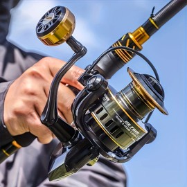 Spinning fishing reel, seawater freshwater spinning fishing reel, freshwater saltwater fishing reelSpool Capacity: HE6000, Color: Black