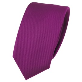 TigerTie narrow Designer tie necktie magenta fuchsia violet all-one-color Rips