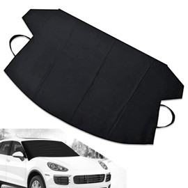 dawfall Windshield Snow Cover, Frost and Waterproof All-Weather Protective Cover, 600D Oxford Cloth Anti-Theft Mounting Privacy Cover, Universal for Cars Outdoor Portable Foldable Car Cover (Black)