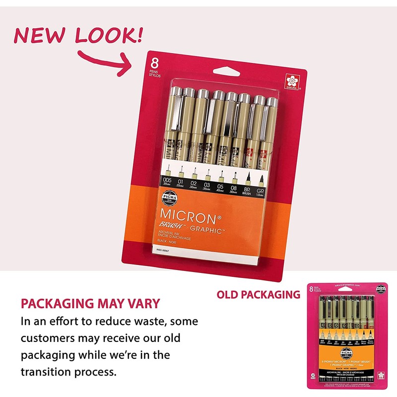 Sakura Pigma Micron Fineliner Pens - Archival Black Ink Pens