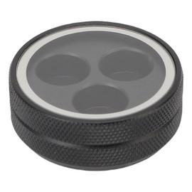 Aluminum Pool Tip Box with Transparent Lid, Quick Access Round Shaped Pool Chalk Holder Billiard Accessories Pool Chalk Box for Billiard Tip Tool Pool Table (Black)