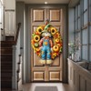 Autumn Pumpkin Wreath Front Door Decoration - Seasonal Fall Harvest
