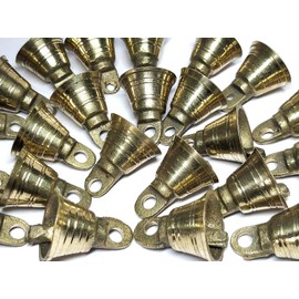 Wonderlist Handicrafts Small Indian Brass Bells Jingle Bells for Home Door Décor, Crafts, Chimes, Christmas Decor, Pet Bells Christmas Craft Bells for Christmas Decorations (Pack of 50)