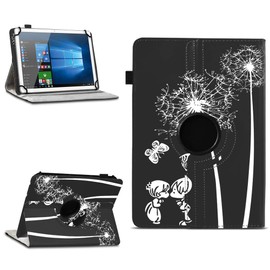 na-commerce Robust Universal Protective Case for 10-10.1 Inch Tablet, Made of High-Quality Artificial Leather, 360° Rotatable Case, Stand Function, Motif 12